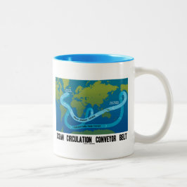 Caneca De Café Em Dois Tons Cinta Transportadora de Circulação Oceânica Mapa M