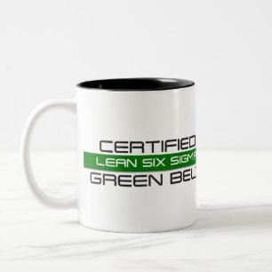 Caneca De Café Em Dois Tons Cintura Verde Certified Lean Six Sigma 11oz