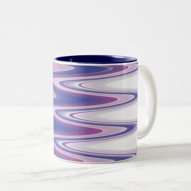 Caneca De Café Em Dois Tons Cinza azul da Fuchsia (Frente Esquerda)