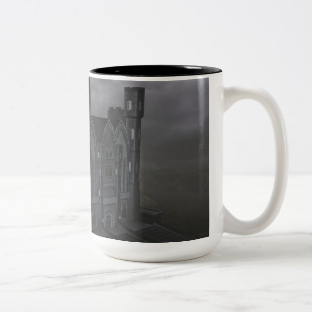 Caneca De Café Em Dois Tons Cinza Castle Mug (Direita)