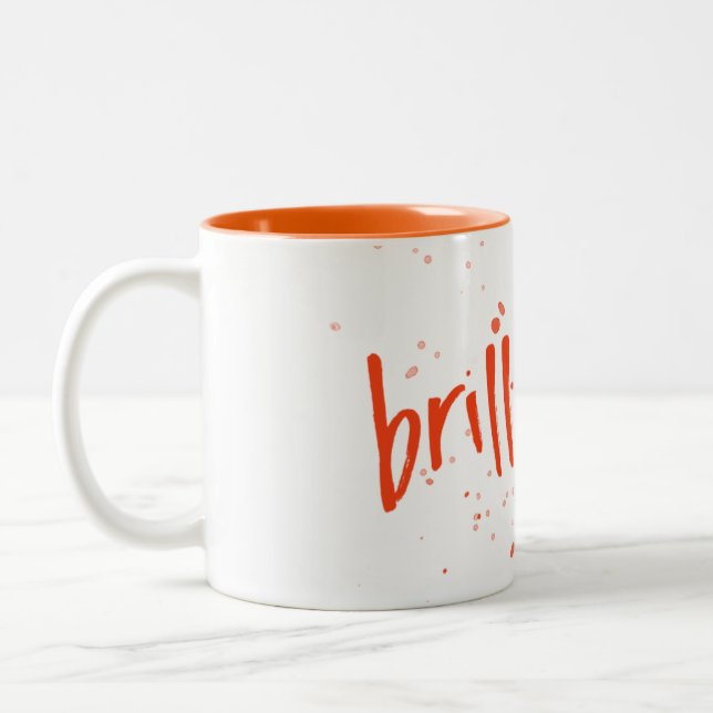 Caneca De Café Em Dois Tons Cinza Laranja Brilhante (Esquerda)