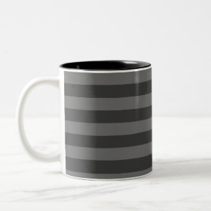 Caneca De Café Em Dois Tons Cinza Listrado Aconchegante