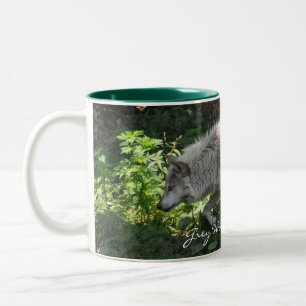 Caneca De Café Em Dois Tons CINZA WOLF Defensor da Vida Selvagem Gift Mug