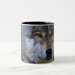 Caneca De Café Em Dois Tons CINZA WOLF EYES Conservation Mg