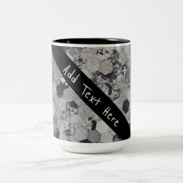 Caneca De Café Em Dois Tons Cinzas geométricas, Padrão de Hexágono Branco e Ne