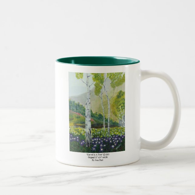 Caneca De Café Em Dois Tons Cinzelado em uma árvore (Direita)