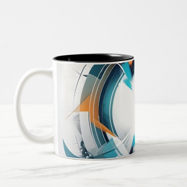 Caneca De Café Em Dois Tons Circular Spectrum Explosion (Esquerda)