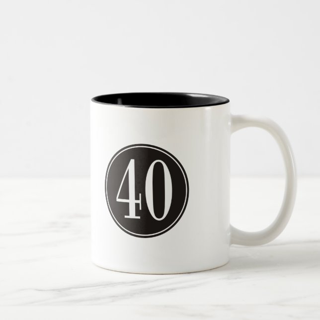 Caneca De Café Em Dois Tons Círculo #40 preto (Direita)
