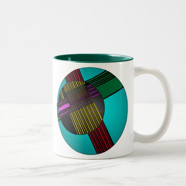 Caneca De Café Em Dois Tons Círculos (Direita)