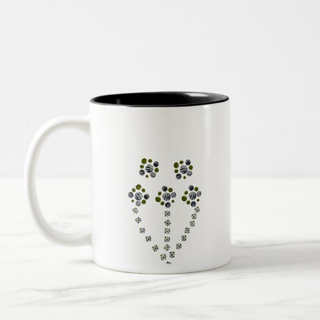 Caneca De Café Em Dois Tons Círculos crescendo como um galho de árvore (Esquerda)