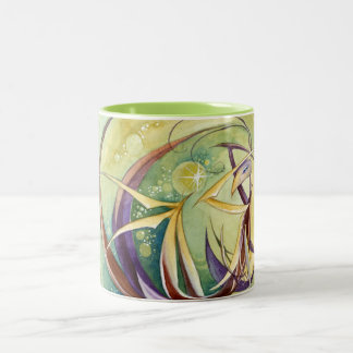 Caneca De Café Em Dois Tons Círculos dentro dos círculos