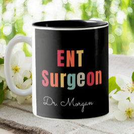 Caneca De Café Em Dois Tons Cirurgião ENT Doutor Otolaryngology Personalizado