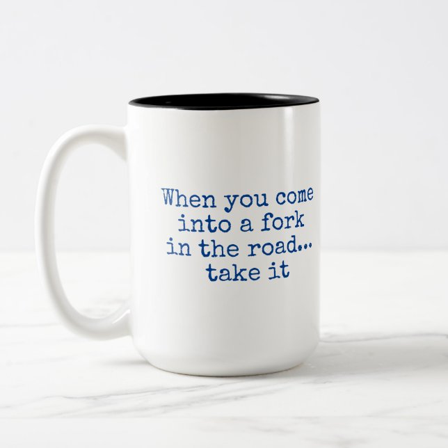 Caneca De Café Em Dois Tons citação (Esquerda)