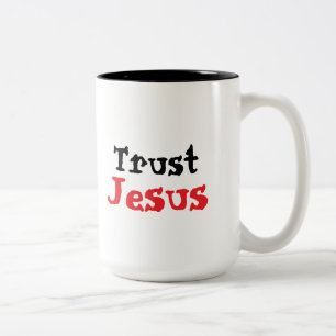 Caneca De Café Em Dois Tons Citação Cristã Confie em Jesus