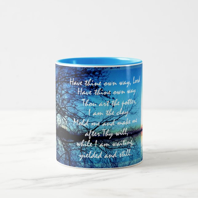 Caneca De Café Em Dois Tons Citação Cristã Inspiradora Hymn (Centro)