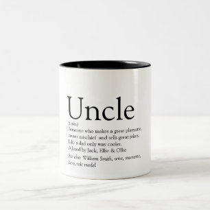 Caneca De Café Em Dois Tons Citação da definição moderna do tio favorito