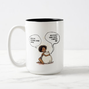 Caneca De Café Em Dois Tons Citação de Gato de Apoio Emocional Introvertido Sa