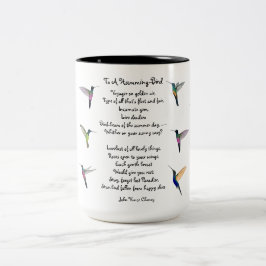 Caneca De Café Em Dois Tons Citação de Hummingbird e John Vance Cheney