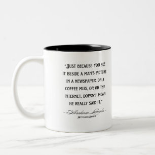Caneca De Café Em Dois Tons Citação de Lincoln