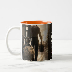 Caneca De Café Em Dois Tons Citação de Livro de Uma Cela Confortável
