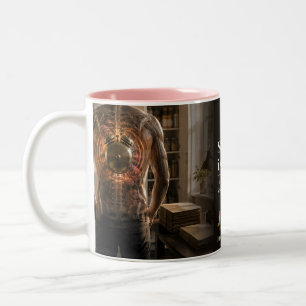 Caneca De Café Em Dois Tons Citação de Livro Escassez é um Sistema de Alarme