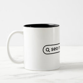 Caneca De Café Em Dois Tons Citação de Merch SEO