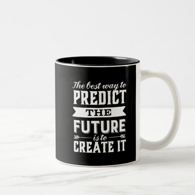 Caneca De Café Em Dois Tons Citação De Motivação Inspiracional Cria O Futuro (Direita)