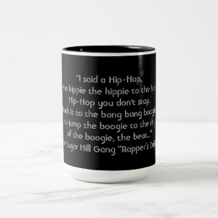 Caneca De Café Em Dois Tons Citação de Rap do Sugar Hill Gang