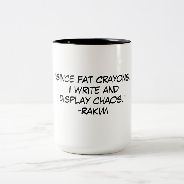 Caneca De Café Em Dois Tons Citação de Rap Rakim Fat Crayons (Centro)