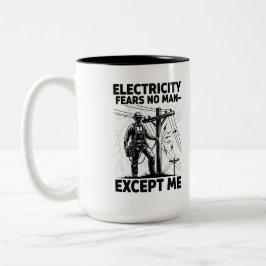 Caneca De Café Em Dois Tons Citação de Silhueta de Lineman Inspirador