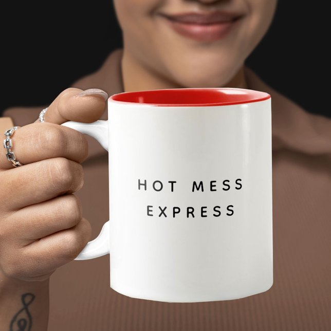 Caneca De Café Em Dois Tons Citação de Tendência Engraçada do HOT MESS EXPRESS (Criador carregado)