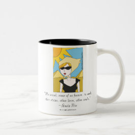 Caneca De Café Em Dois Tons Citação de Viagem Anaïs Nin