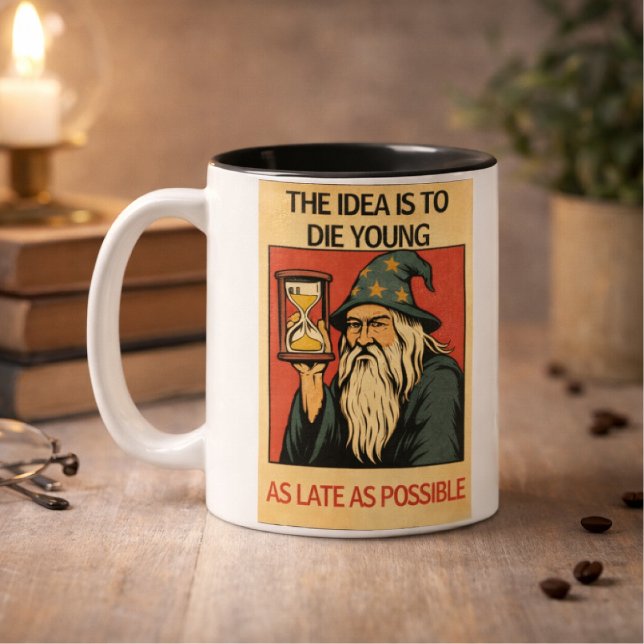Caneca De Café Em Dois Tons Citação Divertida de Mago (Criador carregado)
