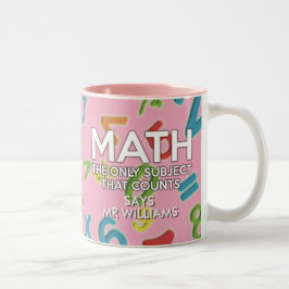 Caneca De Café Em Dois Tons Citação Divertida de Matemática Legal Rosa Feminin