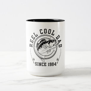 Caneca De Café Em Dois Tons Citação Divertida de Pesca Pai Legal desde 1984