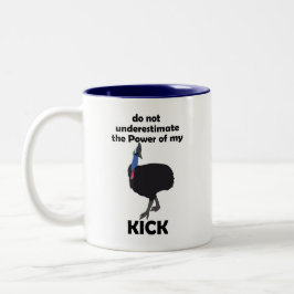 Caneca De Café Em Dois Tons Citação Divertida Poder de Chute do Pássaro Casuar