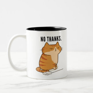 Caneca De Café Em Dois Tons Citação do Gato Laranja Mal-humorado Sem Obrigaçõe