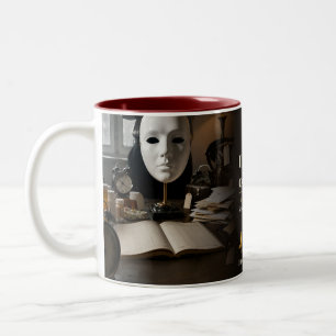 Caneca De Café Em Dois Tons Citação do Livro Acreditando que Eu Estava Bem