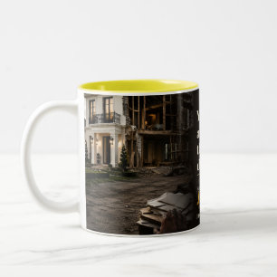 Caneca De Café Em Dois Tons Citação do Livro do Verso Oposto