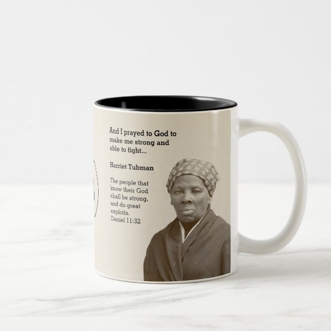 Caneca De Café Em Dois Tons Citação do Monograma HARRIET TUBMAN da Escritura P (Direita)