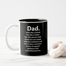 Caneca De Café Em Dois Tons Citação do Papai Preto e Branco Dad