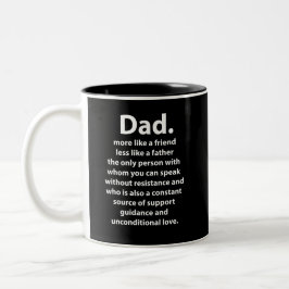 Caneca De Café Em Dois Tons Citação do Papai Preto e Branco Dad