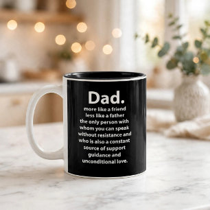 Caneca De Café Em Dois Tons Citação do Papai Preto e Branco Dad
