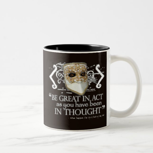 Caneca De Café Em Dois Tons Citação do Rei John (Direita)