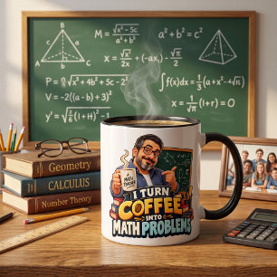 Caneca De Café Em Dois Tons Citação engraçada de café para professor de matemá