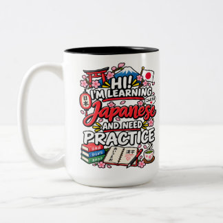 Caneca De Café Em Dois Tons Citação Estou Aprendendo Japonês