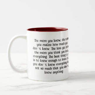 Caneca De Café Em Dois Tons Citação Inspiracional Engraçada - Conheça Sua Mug