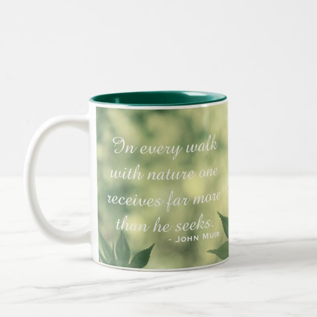 Caneca De Café Em Dois Tons Citação Inspiradora da Natureza (Esquerda)