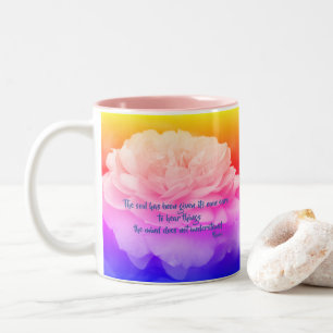 Caneca De Café Em Dois Tons Citação Inspirativa De Alma E Mente 