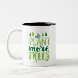Caneca De Café Em Dois Tons Citação Inspirativa do Dia da Terra Plante Mais Ár